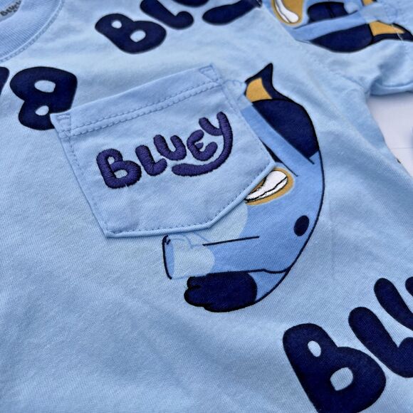 Bluey Bingo Two Piece Set Short Sleeve Shirt and Shorts Clear Sky Size 2T NWT - Picture 3 of 7